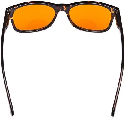 Eyekepper Blue Blocking Amber Bifocal Glasses for Sleep-Nighttime Bifocal Readers-Special Orange Tinted Glasses for Women Men (Tortoise, +3.00)
