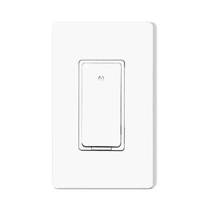 Smart Light Switch, Single Pole 2.4Ghz Wi-Fi, Work with Alexa and Google Assistant for Voice Control, Smart Life/Tuya APP Remote Control, No Hub Required, Need Neutral Wire, 10A, ETL & FCC
