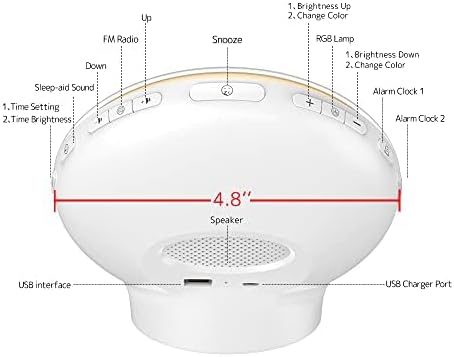 Dekala Sunrise Alarm Clocks for Heavy Sleepers, Wake up Light Sunrise, FM Radio, Dual Loud Alarms with White Noise Sounds, 7 Colors Night Light for Bedrooms Decor, Adults, Kids