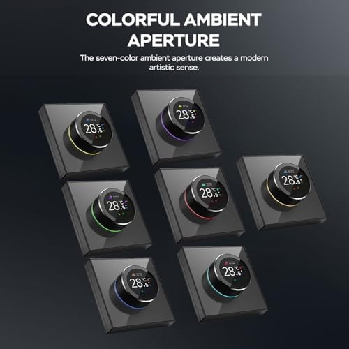 Smart Thermostat for Home, Programmable Bluetooth Temperature Regulator with 1.32in TFT Screen, Knob Control Diameter 1.81in, 95~240V AC Control Via Cell Phone or Smart Voice