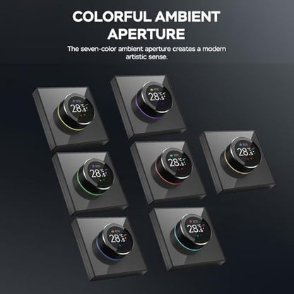 Smart Thermostat for Home, Programmable Bluetooth Temperature Regulator with 1.32in TFT Screen, Knob Control Diameter 1.81in, 95~240V AC Control Via Cell Phone or Smart Voice