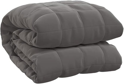 Grey Weighted Blanket for Adults, 94.5 x 86.6 Inches, 24.2 lbs, Hypoallergenic Brushed Polyester Microfiber, Breathable and Soft, Soothing Pressure for Relaxation and Stress