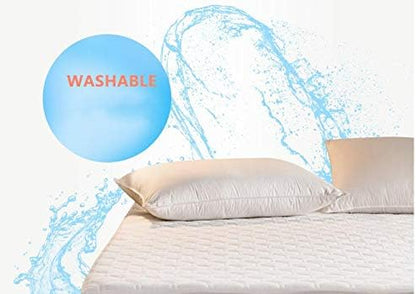 Hani Minna Premium Quilted Fitted Mattress Pad Protector Made with Natural Combed Cotton - Cooling and Breathable Mattress Topper (California King)
