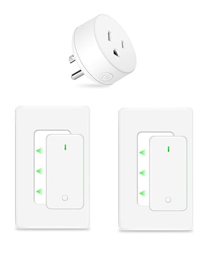 NineLeaf Remote Lamp Switch Wireless, On Off Power Switch for Lamp, Light, Fan, Programmable, No Wiring Needed, 500ft RF Range, FCC Listed,2 Remotes +1 Outlet