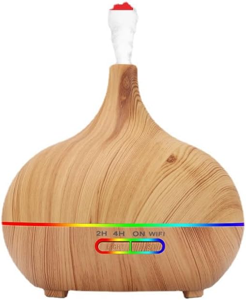 WiFi+Bluetooth Smart Essential Oil Diffuser Compatible with Alexa, Ultrasonic Aromatherapy Diffuser & Mist Humidifier with Voice & APP Remote Control, Schedule & Timer,RGB Light (EU)