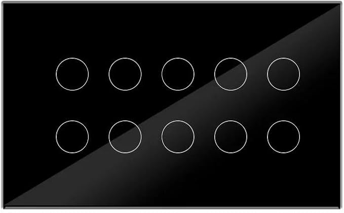 Smart WiFi Touch Light Wall Switch Interruptor Glass Panel 4/5/6/8/10 Gang Tuya Smart Life Voice Control Smart switch-10-Gang Black