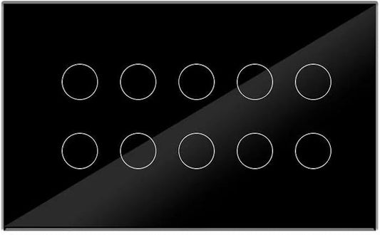 Smart WiFi Touch Light Wall Switch Interruptor Glass Panel 4/5/6/8/10 Gang Tuya Smart Life Voice Control Smart switch-10-Gang Black