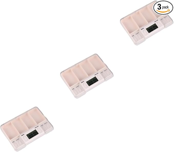 NOLITOY 3pcs Pill Reminder Organizer Alarm Clock Function Portable Medication Storage Box for Seniors Capacity Medicine to Use Pill Dispenser for Daily Reminders
