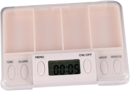 NOLITOY Smart Portable Medicine Organizer with Timed Reminder for Seniors Durable Compartments Case with Alarm Function for Daily Medication Management
