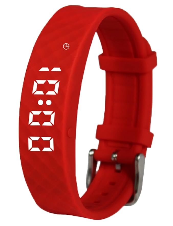 Potty Training Watch - Rechargeable Silent Vibrating Alarm Wristband - Medical Reminder Watch - with Timer and 15 Daily Alarms (Red-Large)