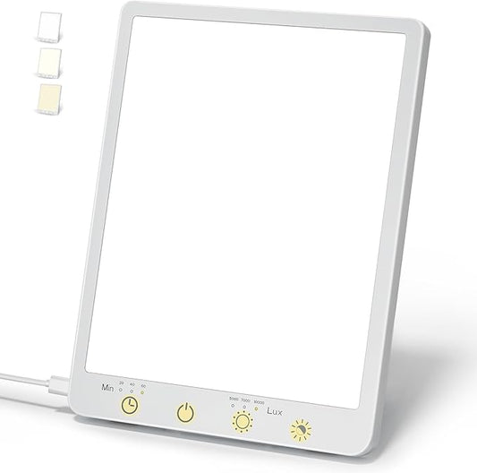 Light Therapy Lamp - 10000 Lux 3 Color Temperature & Wall Mount Therapy Light, Touch Control Daylight Lamps with Memory Function for Home/Office Use As Lift Mood (Wired Only).