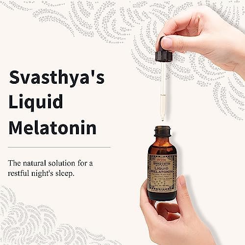 Svasthya Body & Mind Liquid Melatonin - Promotes Natural Sleep - Alcohol Free for Adult and Children, Made in The USA, 2 oz, Pack of 2