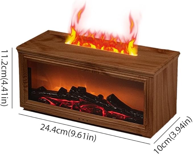 Fireplace Flame Air Diffuser Humidifier,7 Colors Aromatherapy Essential Oil Diffuser,280ml Ultrasonic Cool Mist Humidifier with Remote,3 Gears Timer Shutdown for Home,Bedroom,Office,Yoga (Light)