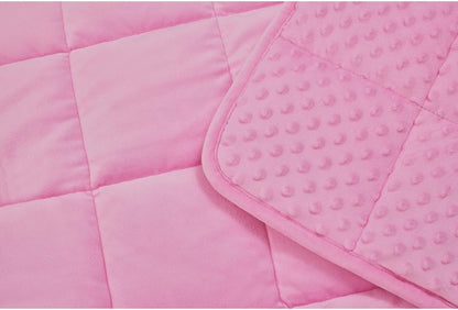 TONGDADA Minky Weighted Blanket | 40''x60'',10lbs | Cozy and Soft Minky Weighted Throw Blanket | Luxury Velvet with Premium Glass Beads | Pink Minky