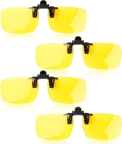 Clip on Polarized Night Vision Driving Glasses Flip up Sunglasses UV-400 to Wear Over Glasses for Night Driving
