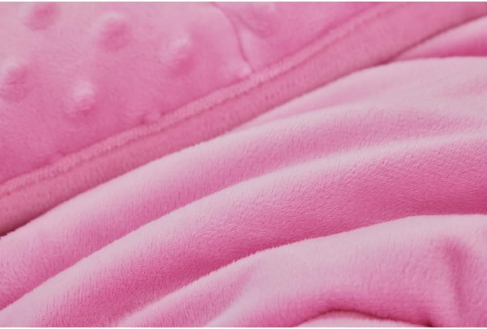 TONGDADA Minky Weighted Blanket | 60''x80'',15lbs | Cozy and Soft Minky Weighted Throw Blanket | Luxury Velvet with Premium Glass Beads | Pink Minky