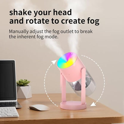 280ml Portable Starry Sky Projection Shake Head Humidifier with Color LED Night Light, USB Personal Desktop Humidifier for Car, Home, Office, Travel, Auto Shutoff, Ultra-Quiet
