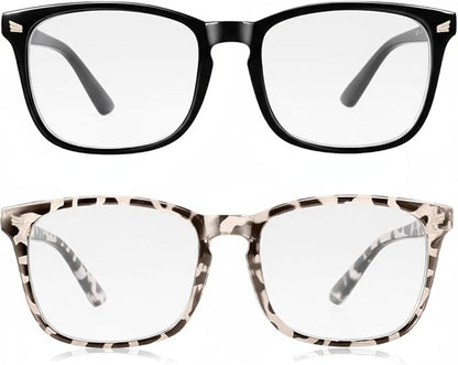 2 Packs Professional Sleep Glasses with 97.6% Blue Light Blocking Dual AR Coatings Clear Lens, Computer Gaming Glasses for Men Women, Anti Fatigue & Eye Strain