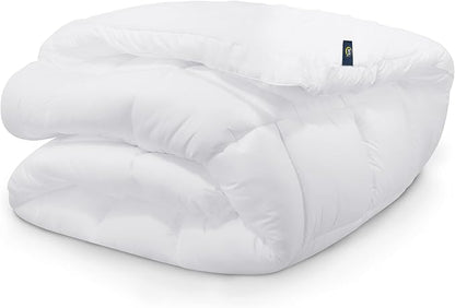 SERTA Down Illusion Soft Hypoallergenic 2 inch Pillowtop Simple Fit Mattress Topper, Twin, White