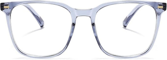 Oversized Square Blue Light Blocking Glasses for Women Men, Anti-Fatigue Computer Monitor Glasses Reduce Eye Strain