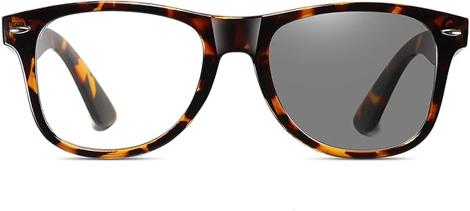 Photochromic Day Night Sunglasses Blue Light Blocking Glasses for Men and Women Retro Rectangle Demi Frame Photochromic Lens
