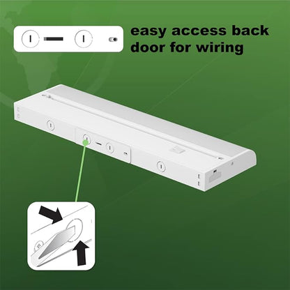 Good Earth Lighting 12" Smart Wi-Fi LED Direct Wire Undercabinet Bar - Wi-Fi + Bluetooth, White, 700 Lumen, Tunable Color Temp 2700K-6500K, Energy Star