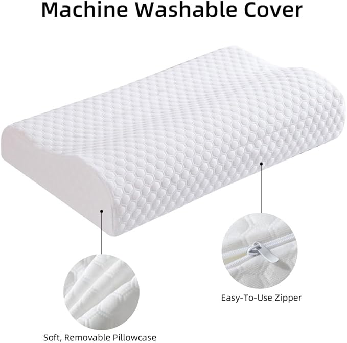 Neck Cervical Pillow for Neck Pain Relief - Contour Pillow Memory Foam Pillows for Sleeping, Neck Support Pillow Cooling Bed Pillow for Side Back Stomach Sleepers