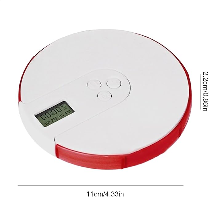 Pill Dispenser with Alarm - Smart Pill Dispenser Reminder, Automatic Pill Dispenser Elder, Pill Box with Alarm, Up to 4 Alarms Day, 7 Days Tablet Organizer with Large Digital Display for Home Office