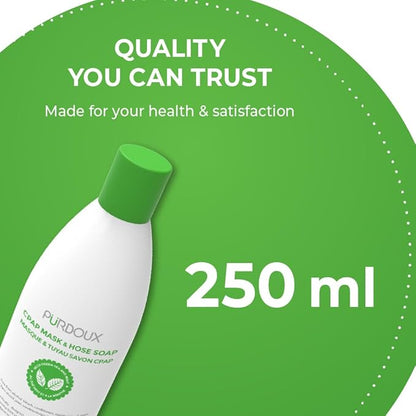 Purdoux CPAP Mask & Hose Soap Unscented(Pack of 3 Bottles, 250ML / 8.4OZ Green Tea-Mint)-CPAP Supplies, CPAP Accessories, CPAP Soap Cleaner for CPAP Machine