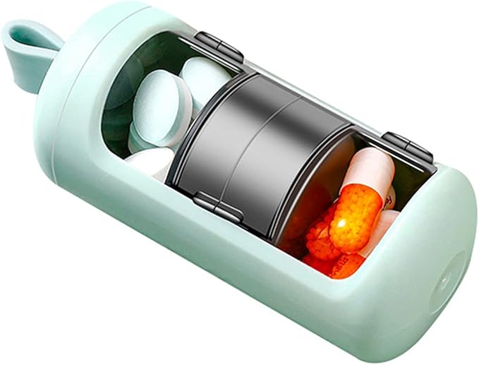 Portable Pill Box, Protect from Light Pill Dispenser Reminder Adjustable Medicine Outlet for Travel Office