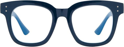 Madison Avenue Blue Light Blocking Glasses for Women Oversized Fashion Blue Light Blocker Anti Eyestrain & UV Protection Computer Eyeglasses (Ink Blue)