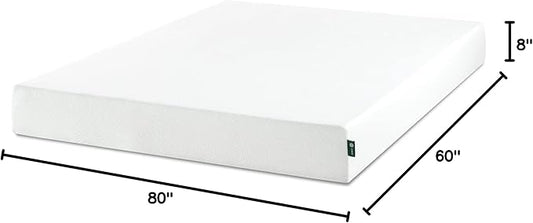Zinus 8 Inch Queen Green Tea Memory Foam Mattress [New Version], Fiberglass Free, Medium Firm Feel, Zoned Pressure Relief, Certified Safe Foams & Fabric, Mattress in A Box