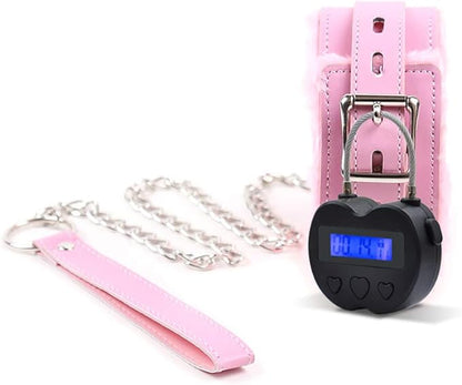 Time Lock LCD Display Time Lock Multi-Function Electronic Timer, USB Rechargeable Timer Padlock (Black)