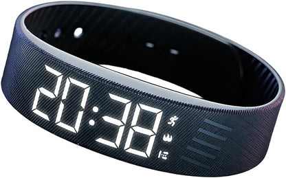 Vibrating Alarm Clock Watch, 2026 New Wristband, Rechargeable Silent Alarm for Deep Sleepers, LED Display Vibrating Alarm Watch for Elderly (Black)