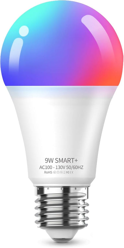Meliya LED Smart Light Bulbs, Color Changing Dimmable & Timing Smart WiFi and Bluetooth Bulb, Compatible with Alexa and Google Assistant, RGBWW A19, 9W 800 Lumens, Music Sync, Voice Control (1 Pack)