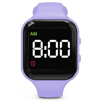 Water Resistant Potty Training Watch Rechargeable Vibrating Alarm Reminder Watch Silent Wake Up Wristband - with Lock (Purple)