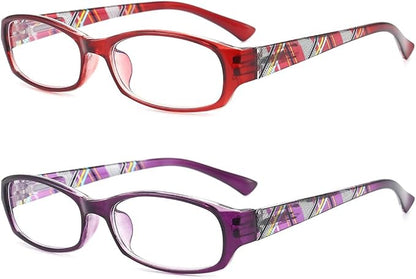 Reading Glasses for Women with Spring hinges 3.50 Blue Light Blocking Lenses, Fashion Pattern Print Readers with Case