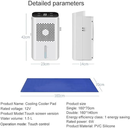 Water-Cooled Mattress, Bed Cooling System, Mattress Cooler with LCD Display, Portable Bed Chiller with Silent Water Pump for Used in Summer Cooling and Optimized Sleep(63x27.6in)
