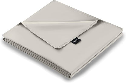 ZonLi Duvet Cover for Weighted Blanket (White Gray, 60"x80"), Breathable Soft Duvet Cover Queen Size Removable Cooling Comforter Cover for All Season