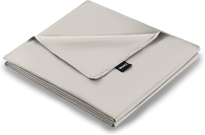 ZonLi Duvet Cover for Weighted Blanket (White Gray, 48"x72"), Breathable Soft Duvet Cover Twin Size Removable Cooling Comforter Cover for All Season