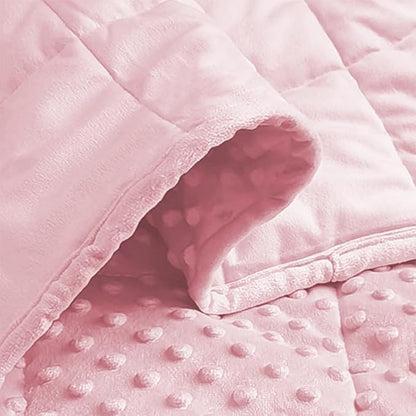 ALANSMA Reversible Weighted Blanket for All Season, Luxury Velvet, Warm and Cool, Adult Kids 20Lb Weighted Blanket, Enjoy Sleeping Anywhere(Pink,60"x80" 20lbs)