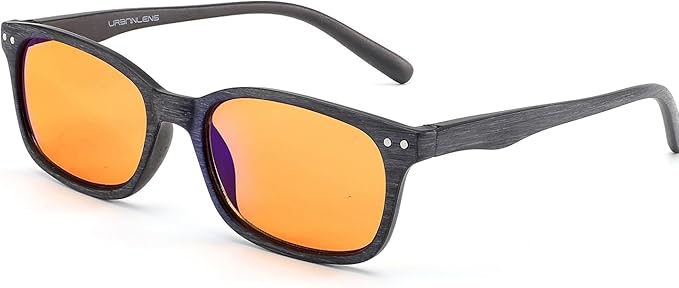 Blue Light Blocking Reading Glasses - For Better Sleep, Reduce Eye Strain for Women + Men, With Wooden Finishes (Black, 1.25, x)