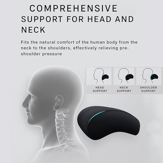 Car Headrest Neck Pillow Support Memory Foam Ergonomic Design Accessory for Driving Seat Fatigue Relief Compatible with Model S X 3 Y & Cybertruck - 2 Pieces