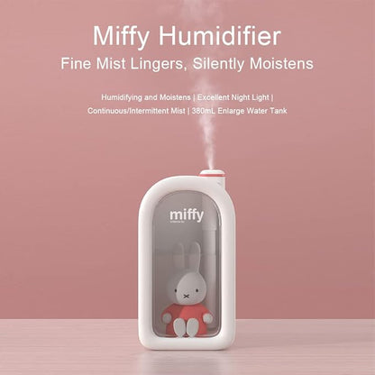 Mipow X Miffy Cool Mist Humidifier - Ultrasonic Quiet, Mini Cute Humidifier with Night Light, 380ml Humidifiers for Bedroom/Babies Nursery/Office