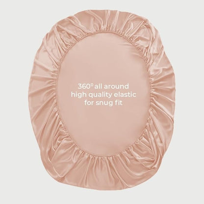 LINENWALAS Fitted Sheet Only Viscose Derived from Bamboo, Bottom Sheet for Full Size Bed – 16” Deep Pocket, All Around Snug Fit – Cooling, Breathable, Soft, Hypoallergenic (Rose Gold, Full)