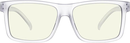 Eyekepper Oversized Reading Glasses Square Large Blue Light Readers for Men Women - Transparent +1.50