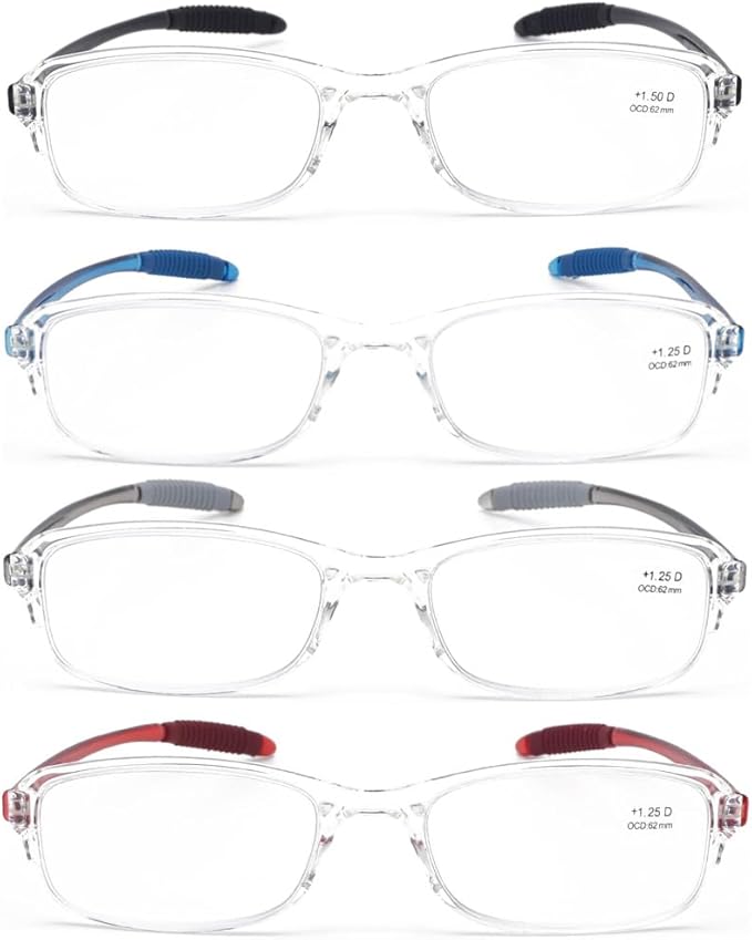 Computer Blue Light Blocking Reading Glasses(Flexible and Lightweight) UV Protection Readers Anti Eyestrain for Women Men (Clear, 1.5)