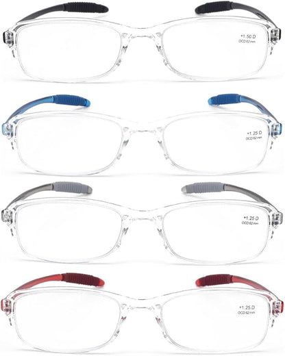 Computer Blue Light Blocking Reading Glasses(Flexible and Lightweight) UV Protection Readers Anti Eyestrain for Women Men (Clear, 1.75)