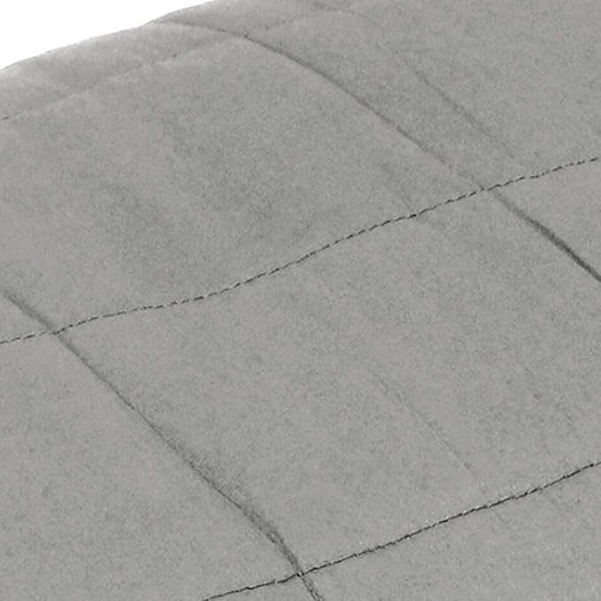 Gray Cotton Weighted Blanket King Size 33.1 lb, Hypoallergenic Breathable Fabric with Glass Beads for Anxiety Relief and Deep Sleep, Geometric Pattern, Easy Hand Wash, 86.6 x