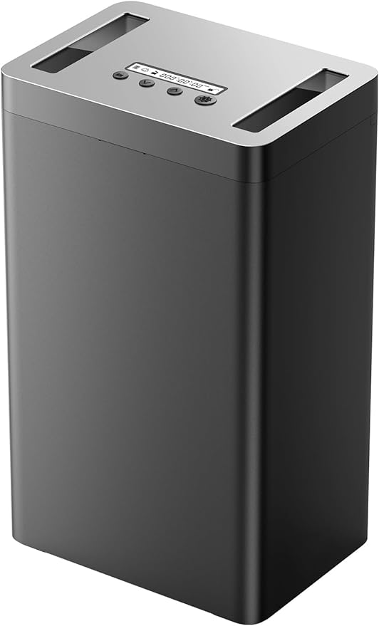 Metal Timed Lock Box with Emergency Unlocking, Phone Locked Box with Timer, Locking Container, Audio Prompt, Self-Control Safe Locker for Cellphone/iPad Mini/Medicine (Large)